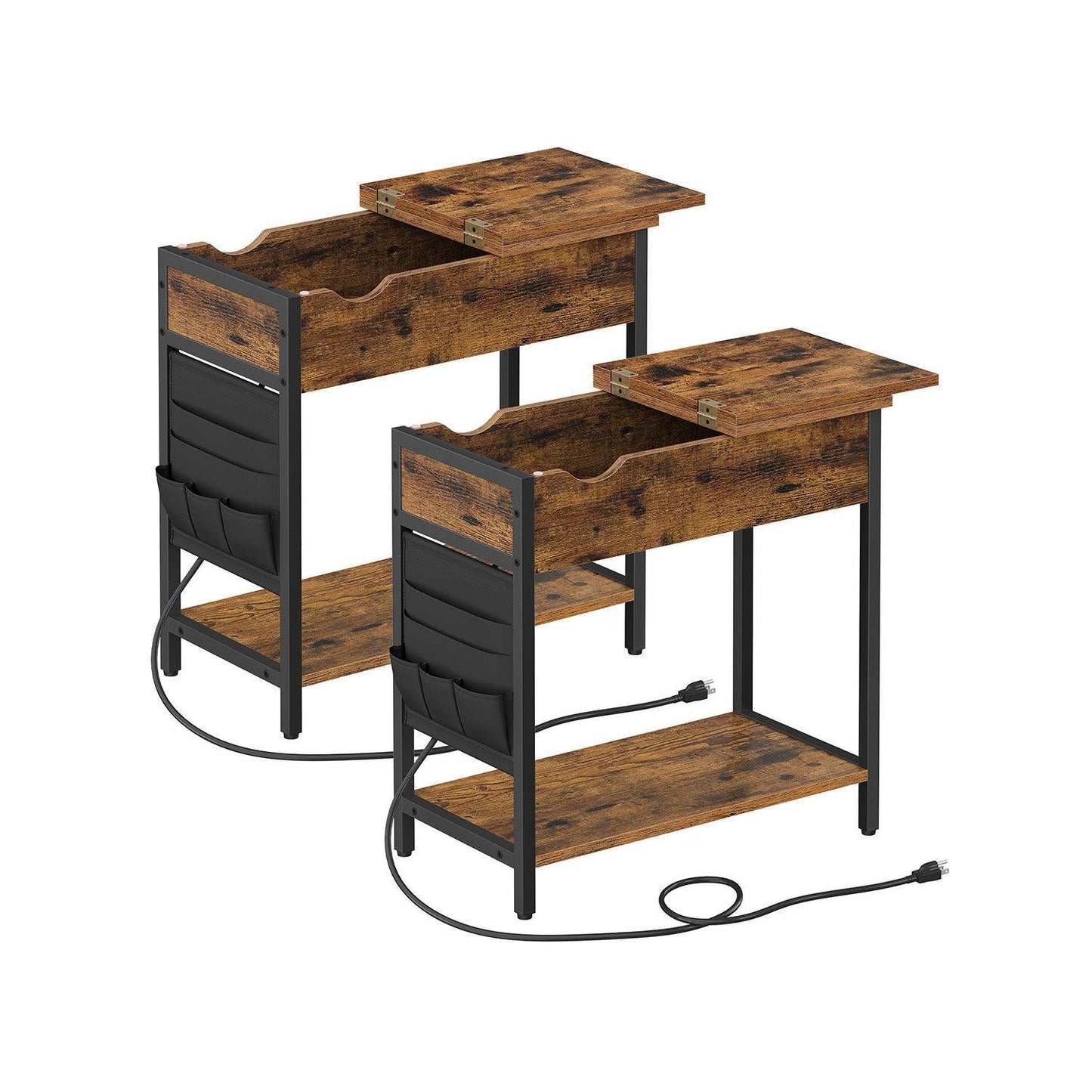 End Tables Set with USB Ports and Outlets FredCo