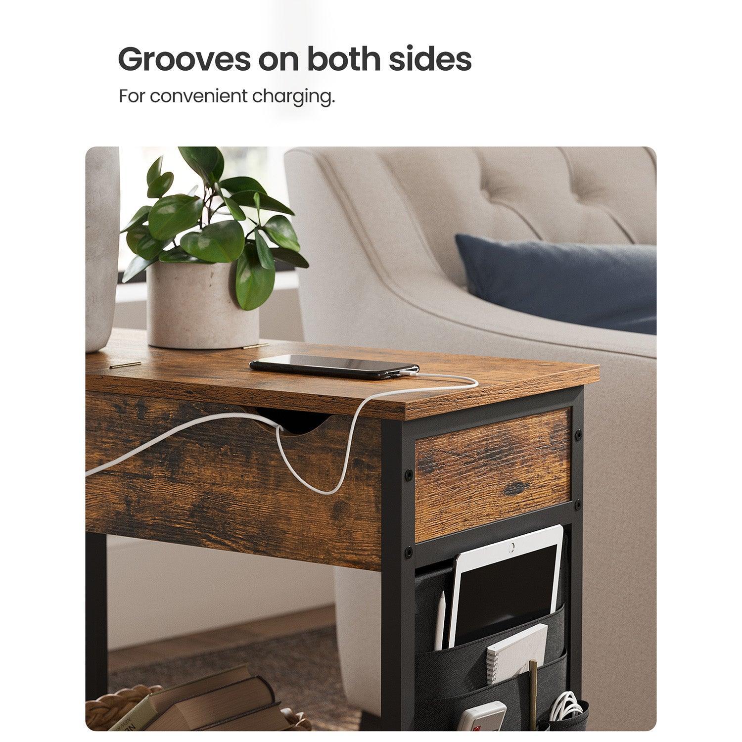 End Tables Set with USB Ports and Outlets FredCo