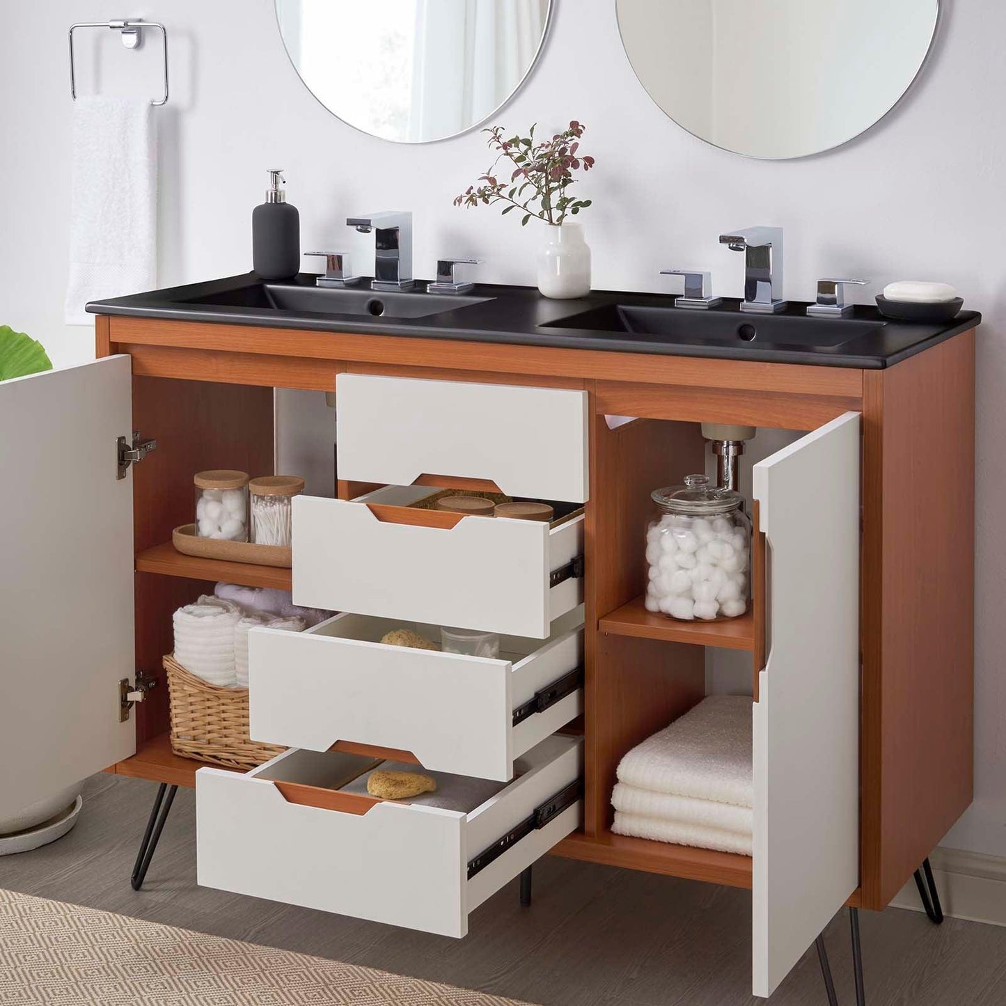 Energize 48" Double Sink Bathroom Vanity, EEI-5809 FredCo