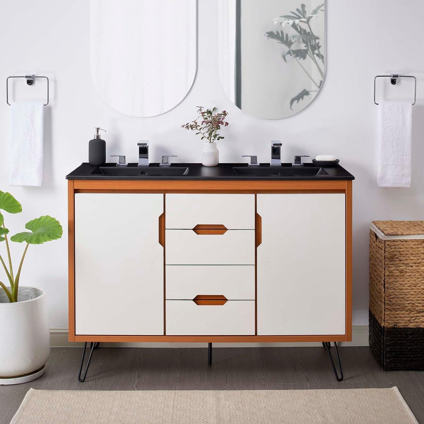 Energize 48" Double Sink Bathroom Vanity, EEI-5809 FredCo