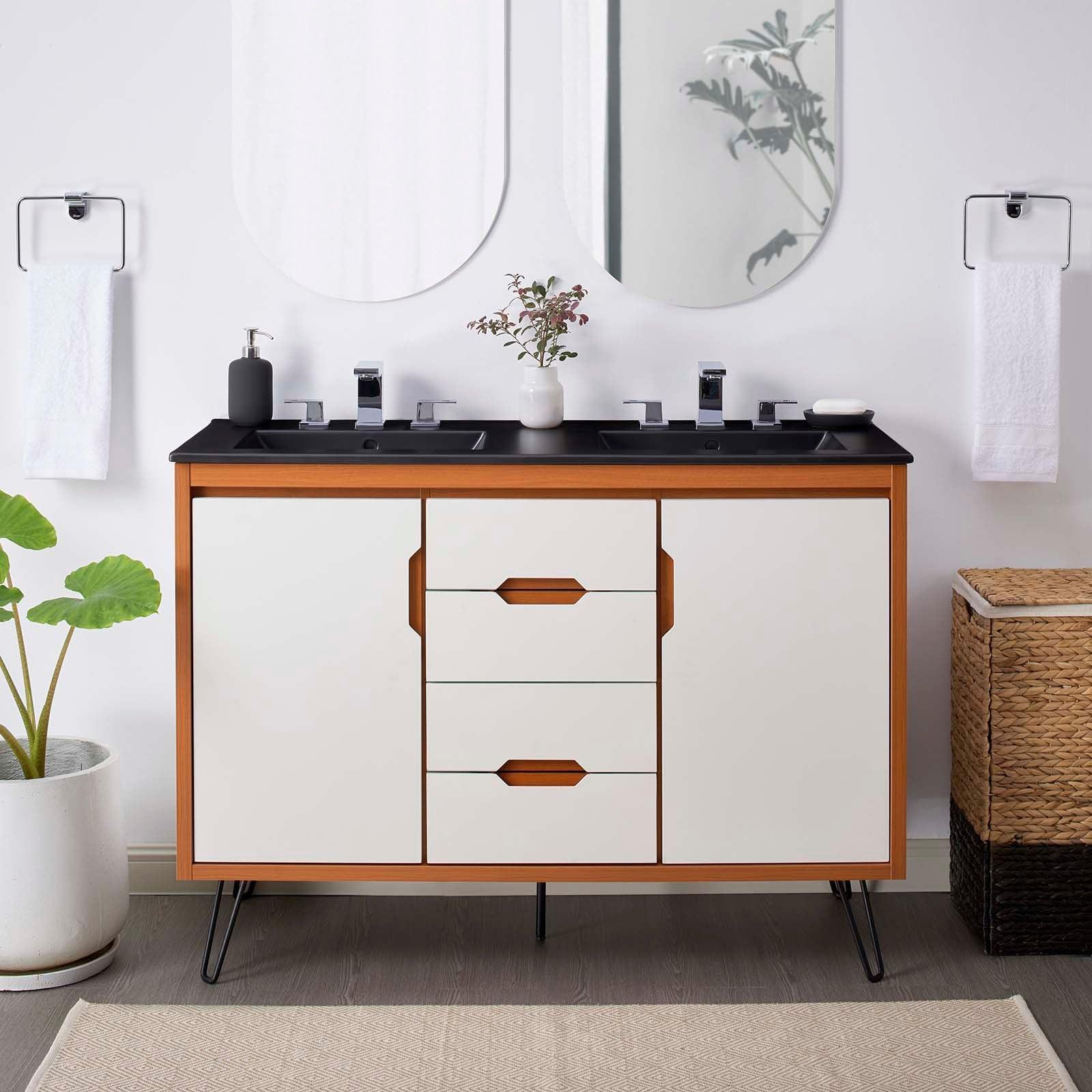 Energize 48" Double Sink Bathroom Vanity, EEI-5809 FredCo
