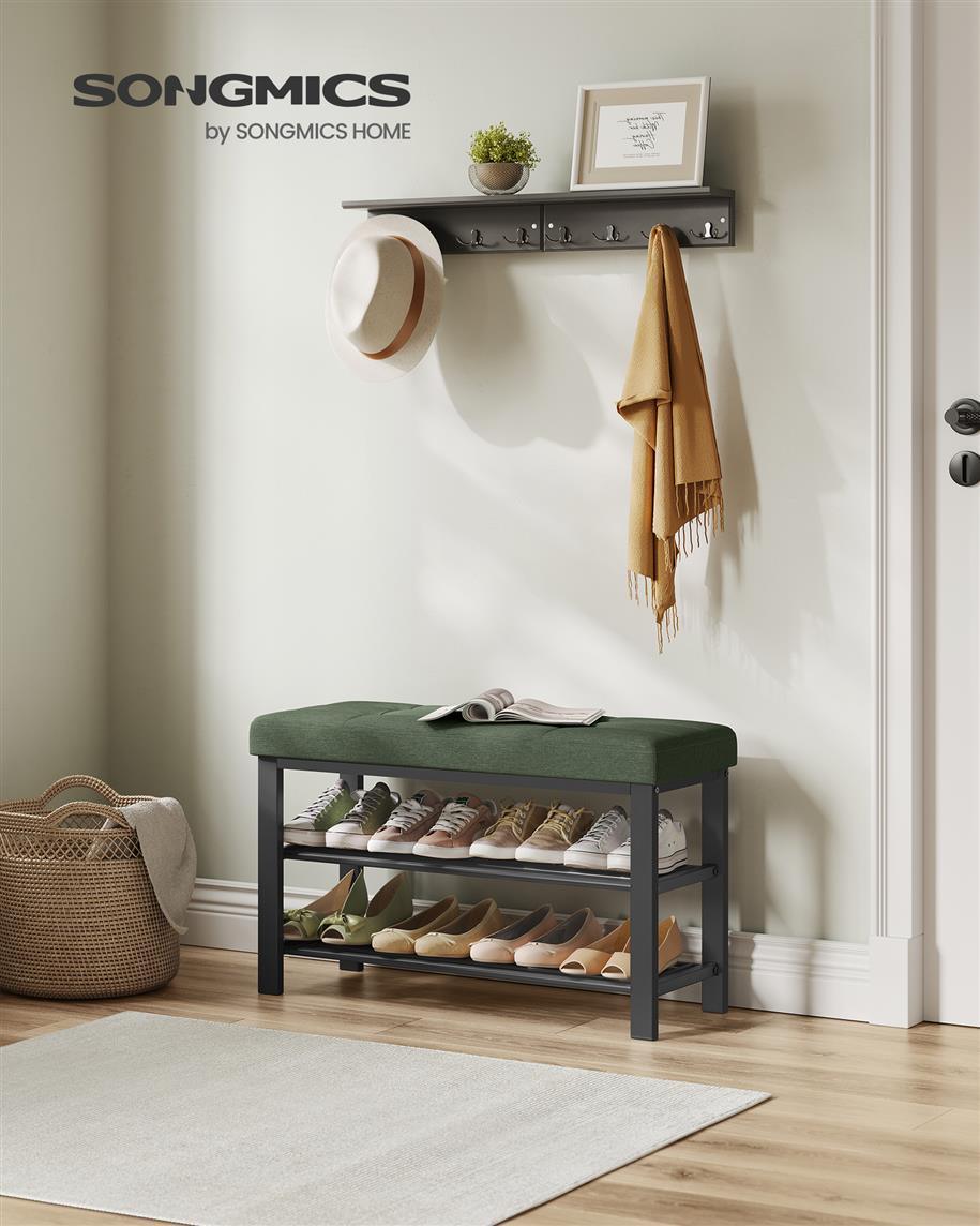 Entryway Shoe Storage Bench with Cushion FredCo