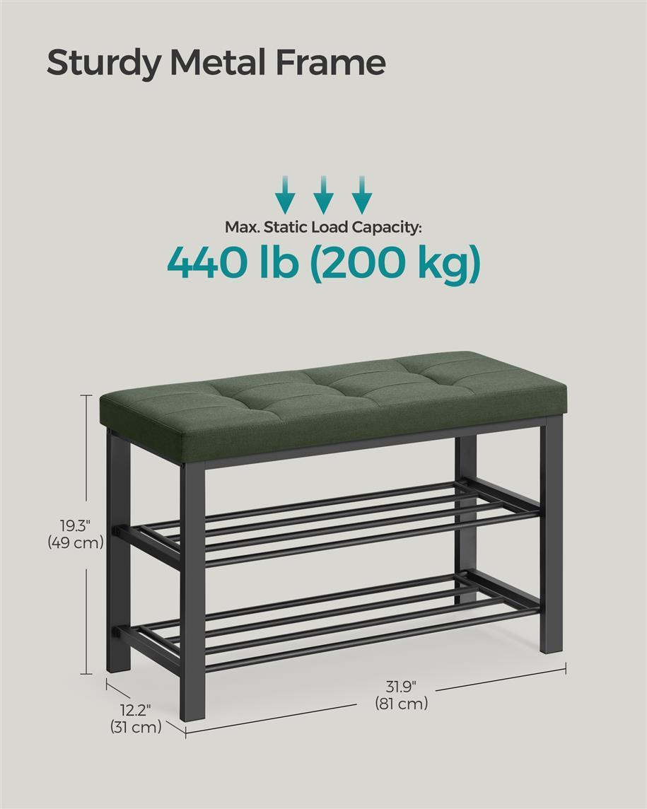 Entryway Shoe Storage Bench with Cushion FredCo