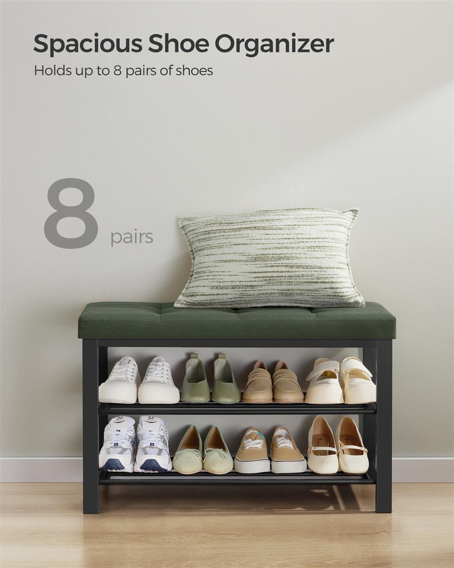 Entryway Shoe Storage Bench with Cushion FredCo