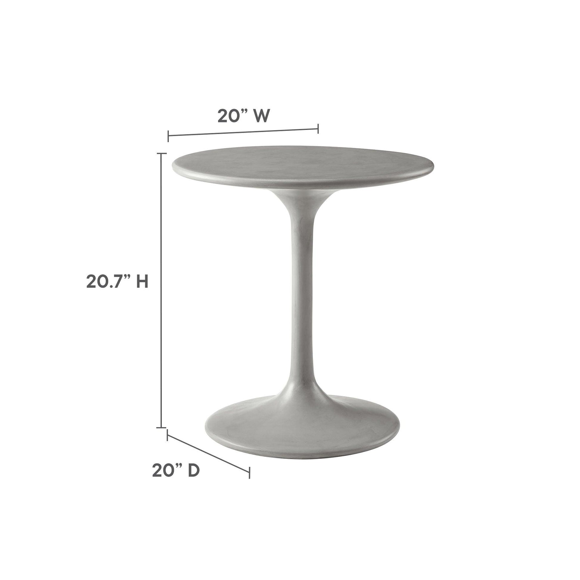Esme Outdoor Patio Outdoor Patio Concrete Side Table by Modway FredCo