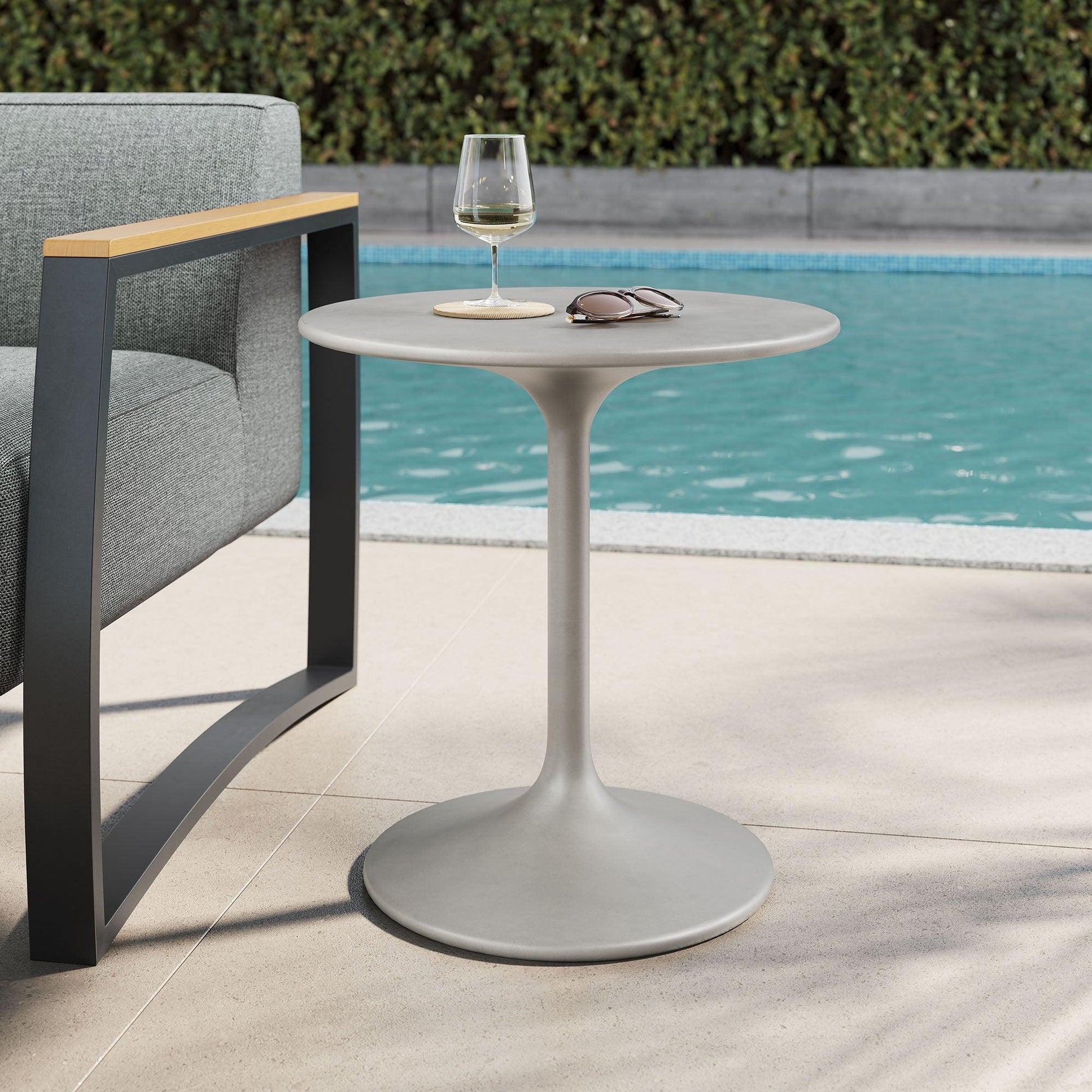 Esme Outdoor Patio Outdoor Patio Concrete Side Table by Modway FredCo