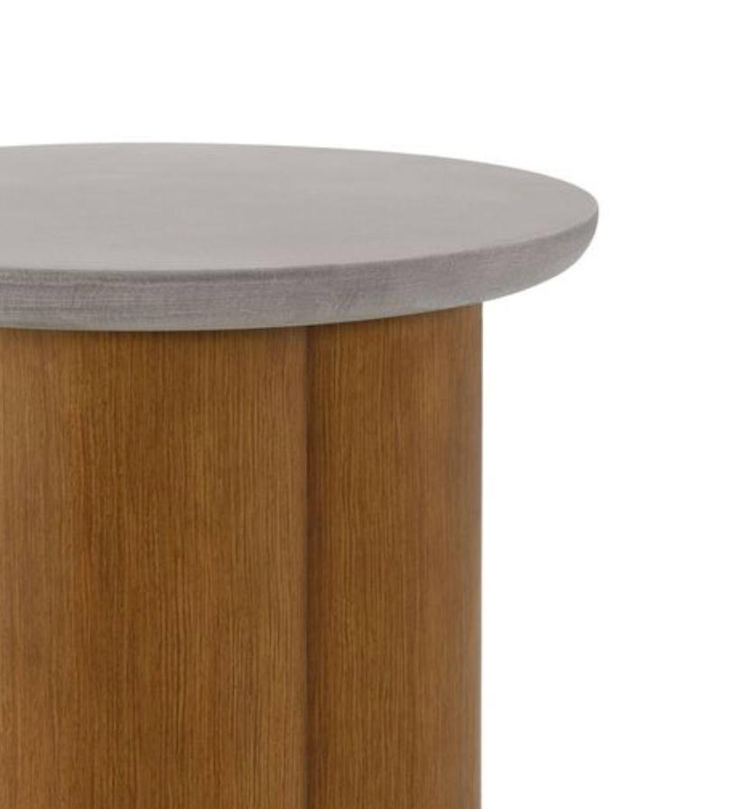 Evenlyn Faux Concrete Top & Walnut Finish End Table FredCo