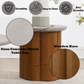 Evenlyn Faux Concrete Top & Walnut Finish End Table FredCo