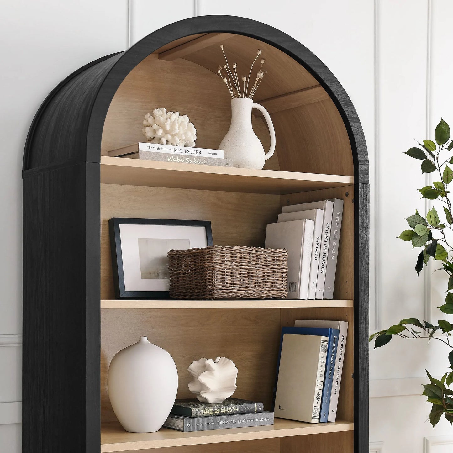 Evie Arched Wide Bookcase Display Cabinet by Modway EEI-7202 FredCo