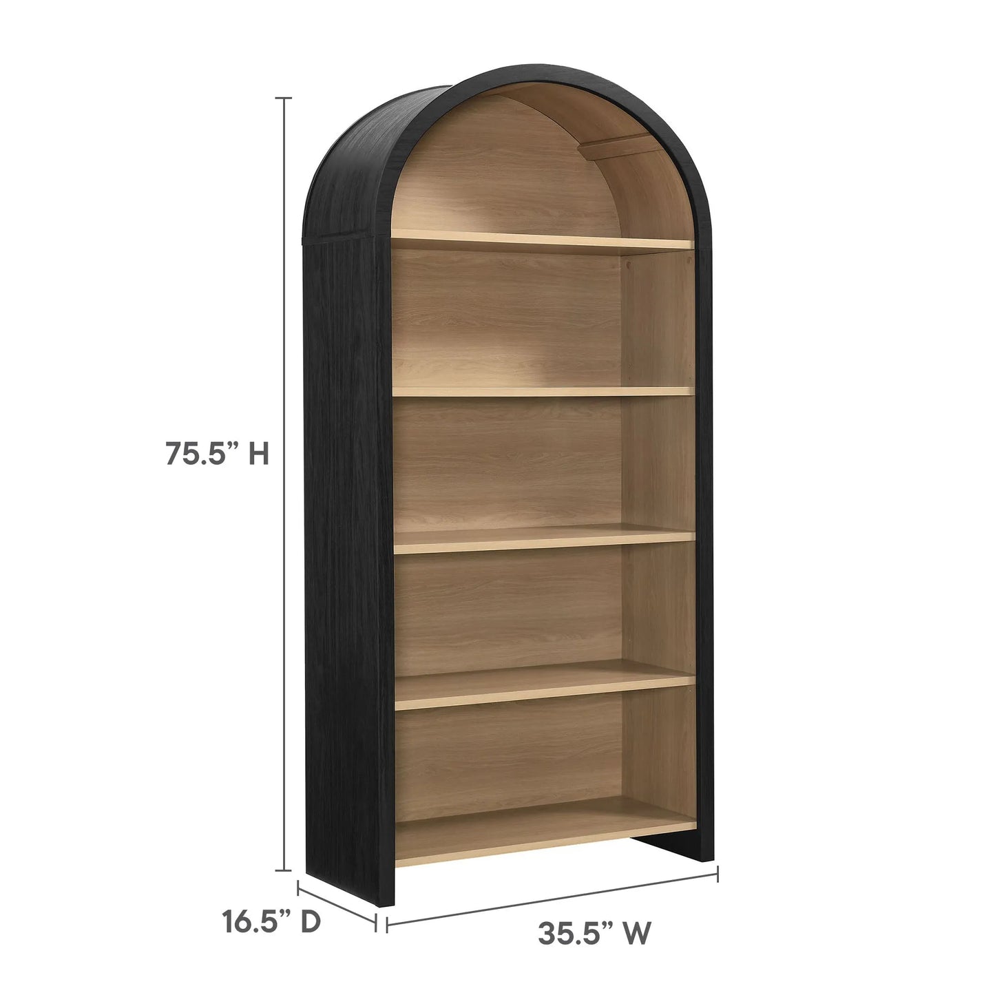Evie Arched Wide Bookcase Display Cabinet by Modway EEI-7202 FredCo
