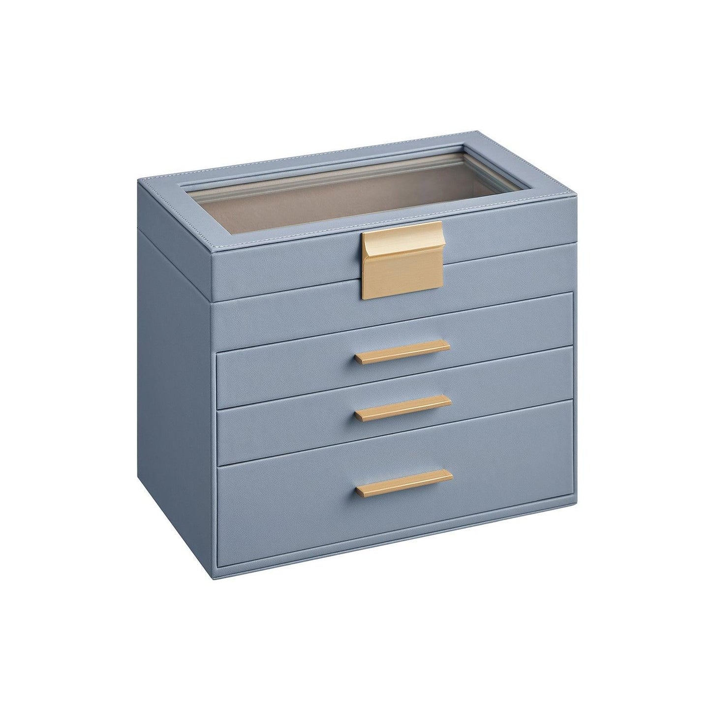 ewelry Box with Glass Lid, 4-Layer Jewelry Organizer FredCo