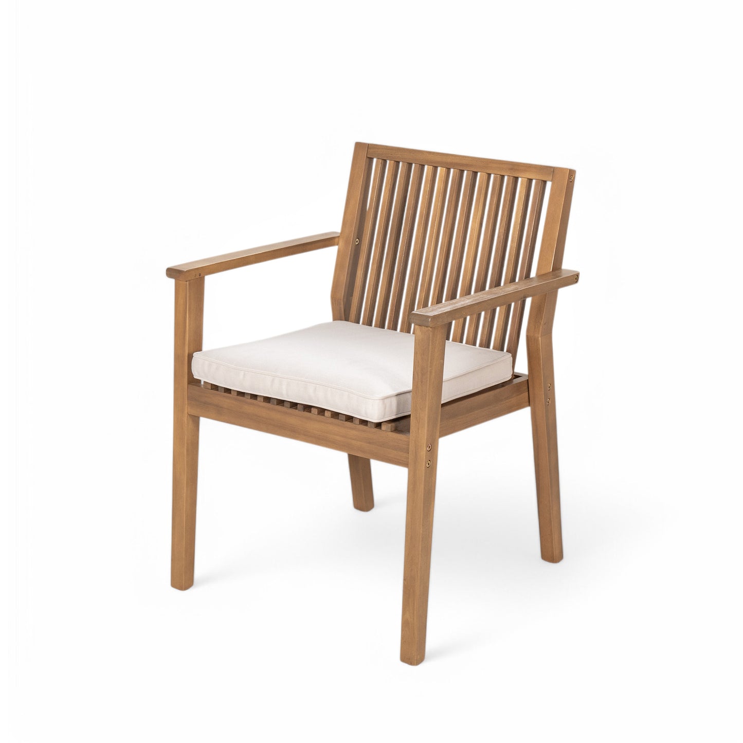 7-Piece Acacia Wood Outdoor Dining Set - 70.75' Table & 6 Chairs with Removable Cushions for Patio Garden FredCo