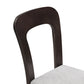 Dark wood dining chair with light cushioned seat, modern furniture from FredCo International