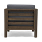 Outdoor Club Chair, Acacia Wood Patio Chair with Fabric Cushion for Backyard, Poolside, Garden or Porch, Grey FredCo