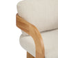 2-Pack Dining Chairs with Pillow Back, Beige Fabric, Natural Color Solid Wood Frame FredCo