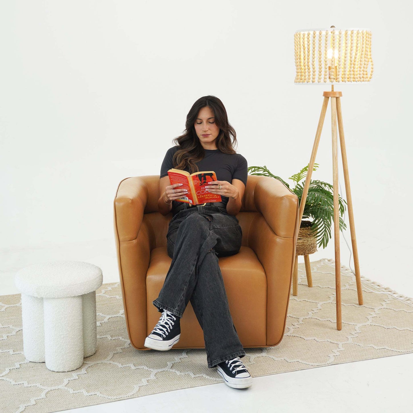 Callan Swivel Chair - Vegan Tan Leather FredCo