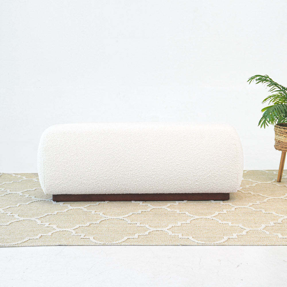 Kelvin Ivory Boucle Bench FredCo