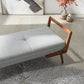 Modern Cora Mid Century Modern Gray Bench for Entryway, Living Room, Hallway,with Tufted Velvet Upholstery and Natural Walnut Wood Finish FredCo