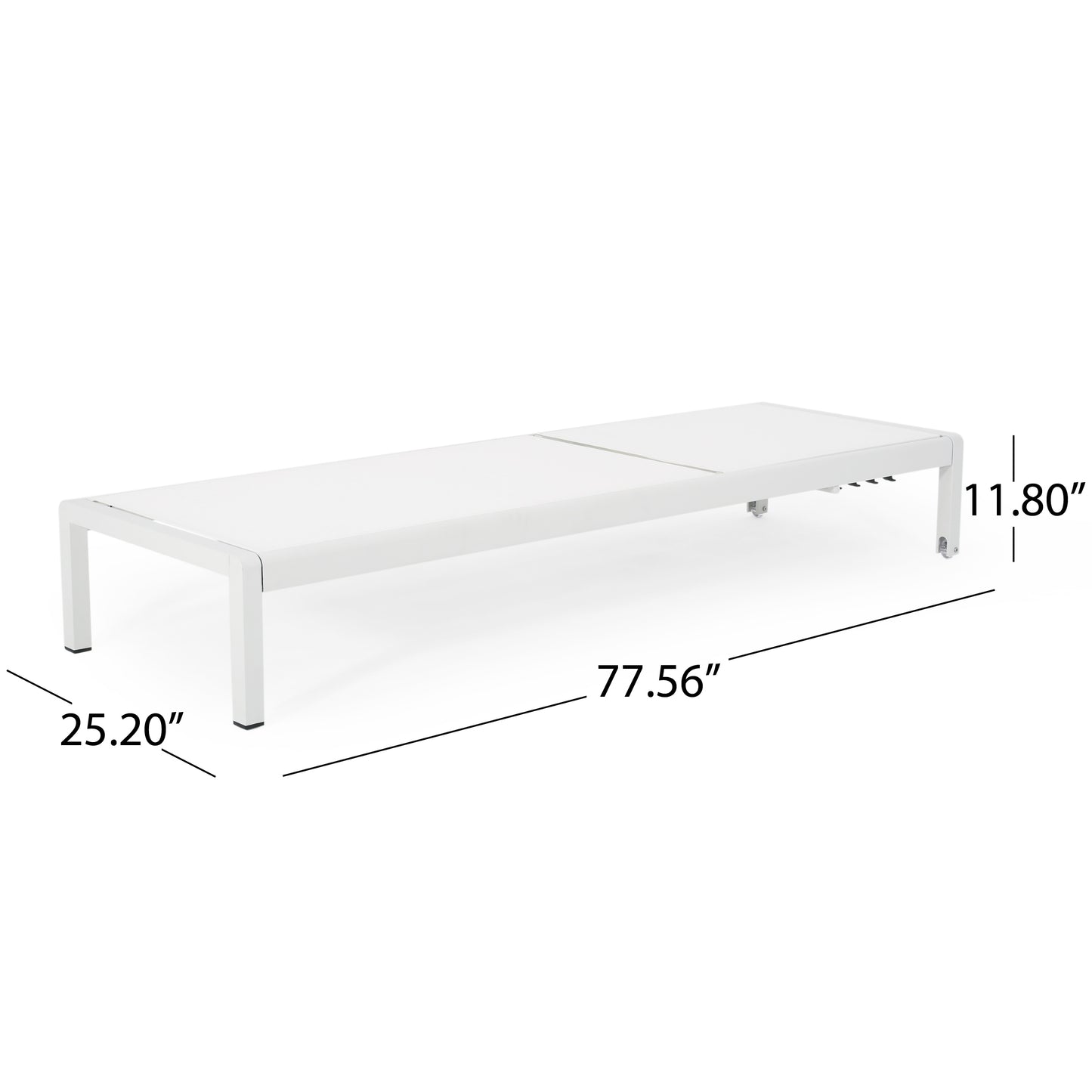 Outdoor Chaise Lounge Chair, Aluminum Adjustable Outside Chair for Pool Patio Beach Yard, All Weather Use UV Resistant 400lbs Weight Capacity, White FredCo