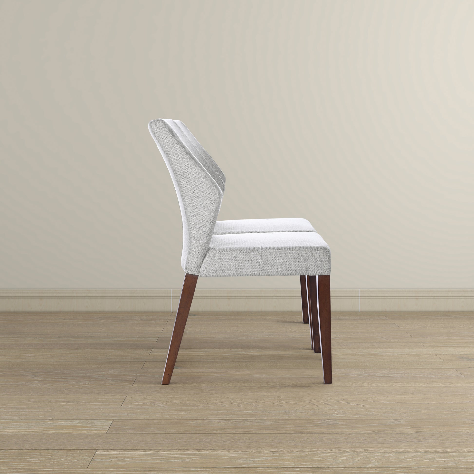 Luca Light Grey Fabric Dining Chair Set Of 2 - Comfortable Seating with Solid Wood Frame FredCo