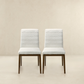 Ines Modern White Boucle Dining Chair (Set of 2) with Solid Wood Base and Foam Padding 35.8'H x 18.9'W x 24'D FredCo