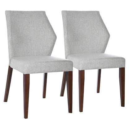 Luca Light Grey Fabric Dining Chair Set Of 2 - Comfortable Seating with Solid Wood Frame FredCo