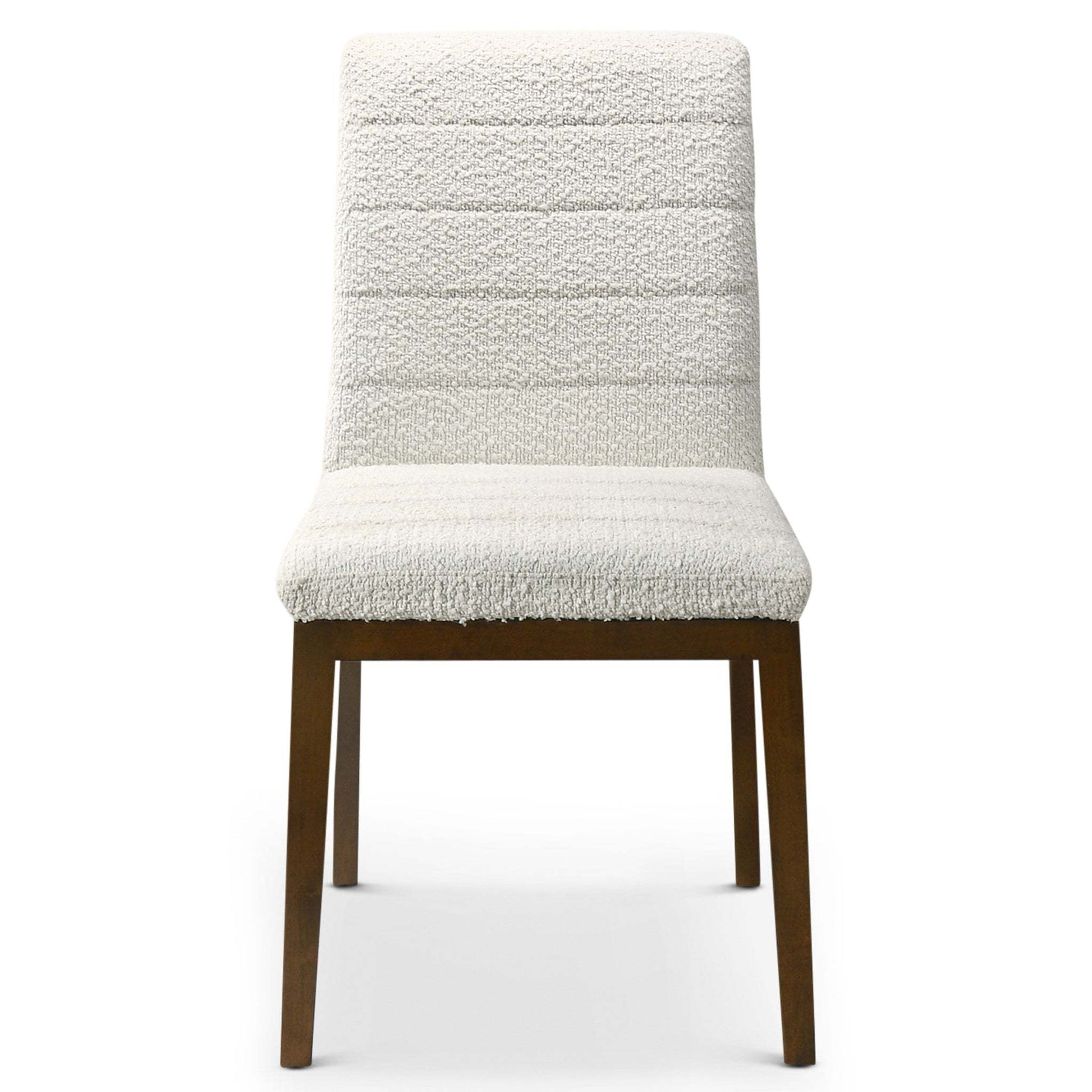 Ines Modern White Boucle Dining Chair (Set of 2) with Solid Wood Base and Foam Padding 35.8'H x 18.9'W x 24'D FredCo