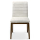 Ines Modern White Boucle Dining Chair (Set of 2) with Solid Wood Base and Foam Padding 35.8'H x 18.9'W x 24'D FredCo