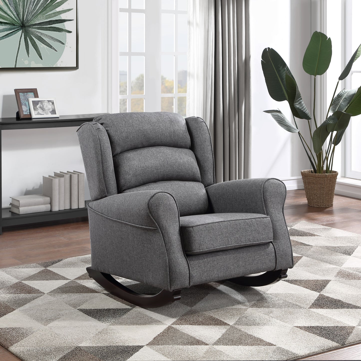 Fabien Gray Fabric Rocking Chair FredCo
