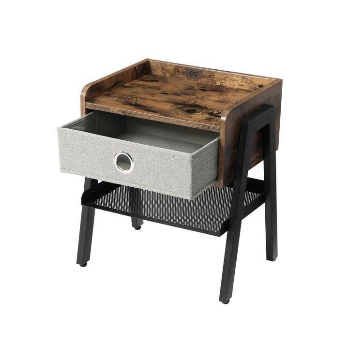 Fabric Drawer End Table FredCo