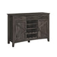 Farmhouse Buffet Cabinet with Wine Rack Stone Gray FredCo