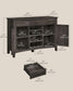 Farmhouse Buffet Cabinet with Wine Rack Stone Gray FredCo