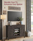 Farmhouse Buffet Cabinet with Wine Rack Stone Gray FredCo