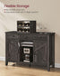Farmhouse Buffet Cabinet with Wine Rack Stone Gray FredCo