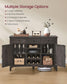 Farmhouse Buffet Cabinet with Wine Rack Stone Gray FredCo