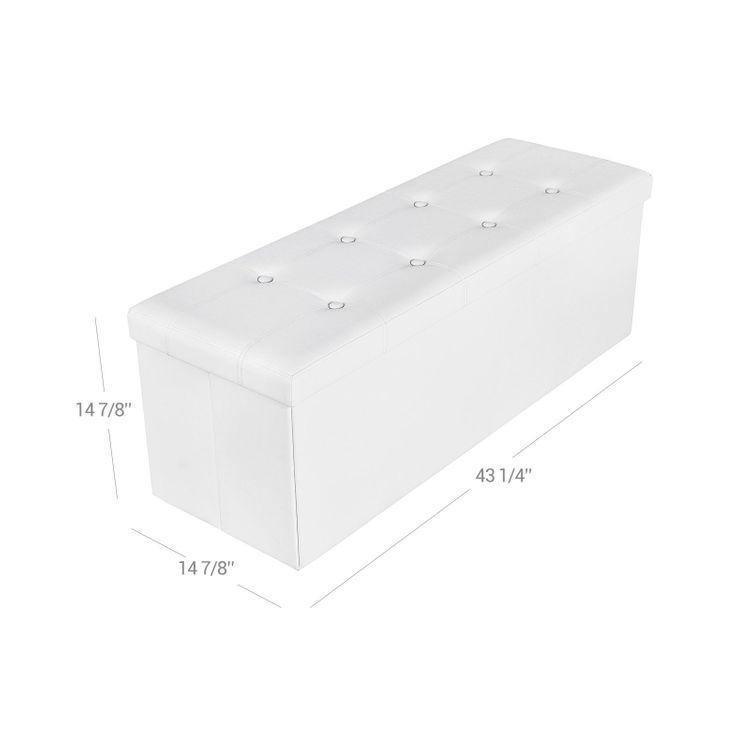 Faux Leather Folding Ottoman FredCo