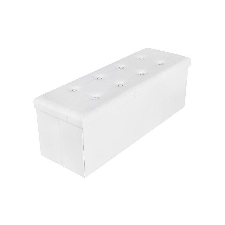 Faux Leather Folding Ottoman FredCo