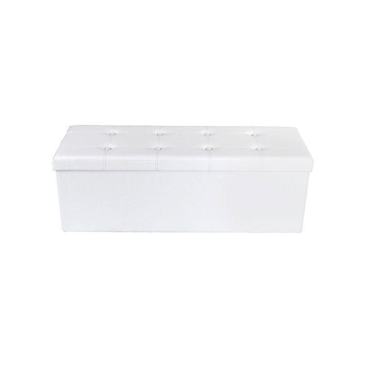 Faux Leather Folding Ottoman FredCo