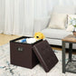 Faux Leather Storage Ottoman FredCo