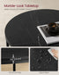 Faux Marble Round Coffee Table Marble Black and Ink Black FredCo