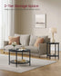 Faux Marble Round Coffee Table Marble Black and Ink Black FredCo