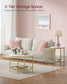 Faux Marble Round Coffee Table Marble White and Pale Gold FredCo