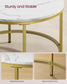 Faux Marble Round Coffee Table Marble White and Pale Gold FredCo