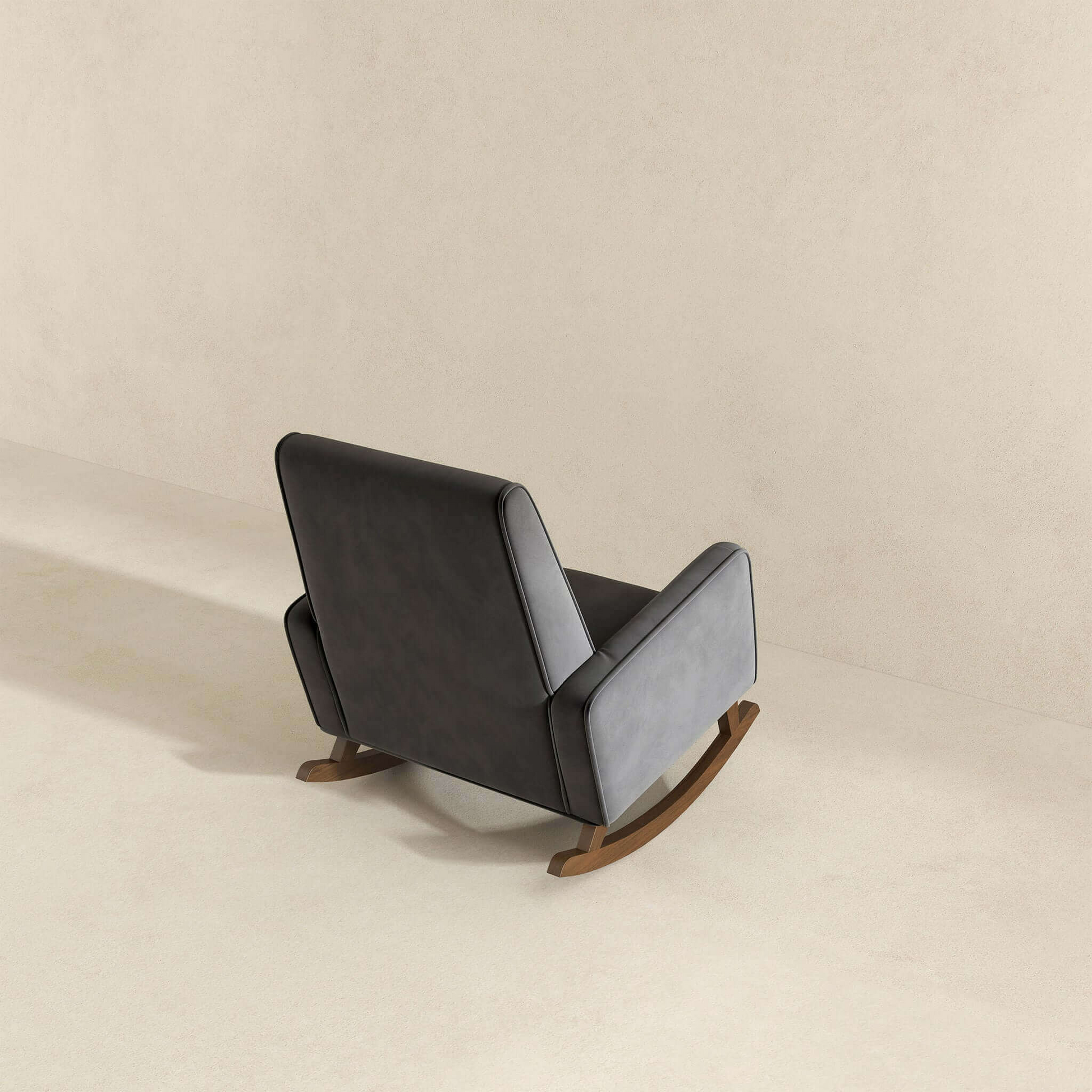 Elegant Style Demetrius Dark Grey Fabric Rocking Chair with Solid Wood Frame for Living Room and Nursery 36.6'H x 27.5'W x 39'D for Living Room Bedroom Reading FredCo