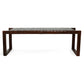 Christina Mid-Century Modern Tan Leather Bench with Solid Wood Frame and Tapered Legs 18.5'H x 55'W x 15.7'D for Living Room Bedroom Waiting Room FredCo