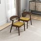 Dakota Dark Yellow Velvet Dining Chair (Set of 2) With Solid Wood Legs and Mid-Century Modern Design 29.3'H x 16'W x 22'D FredCo