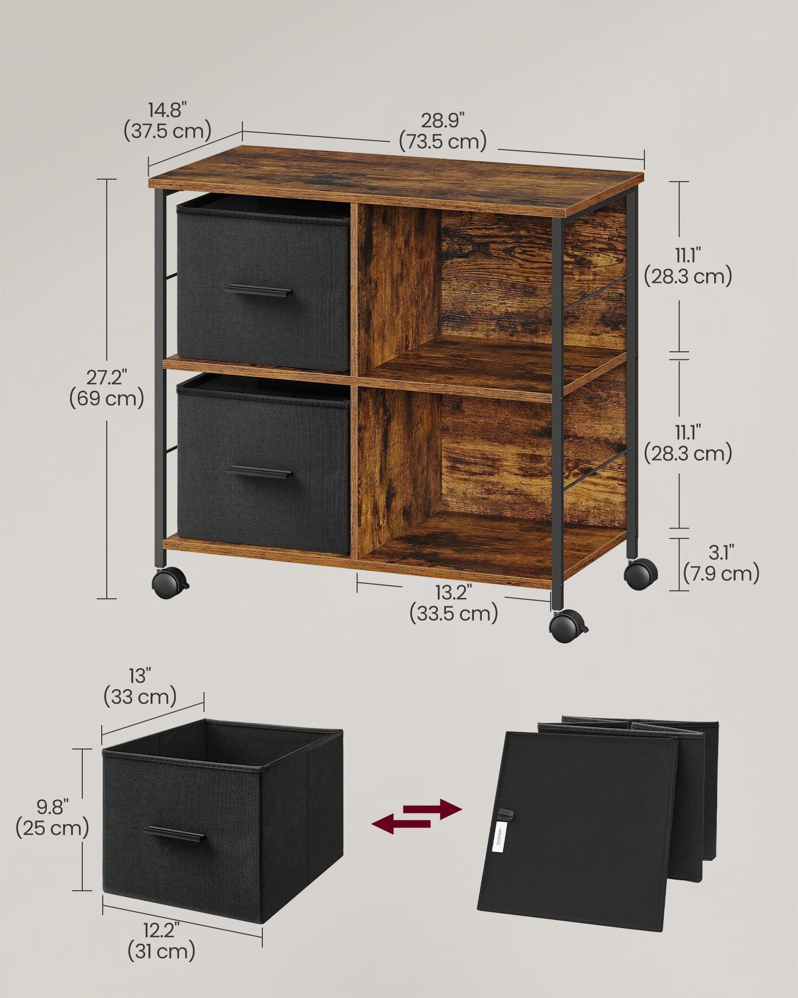 File Cabinet Brown and Black FredCo