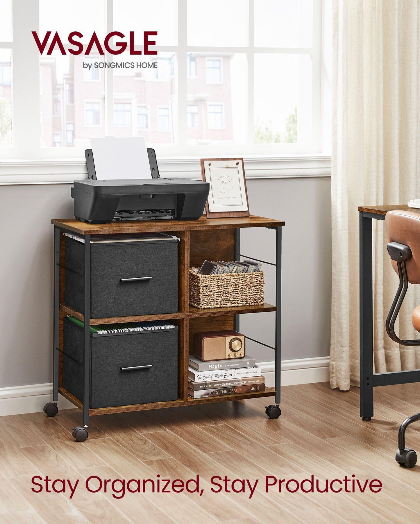File Cabinet Brown and Black FredCo