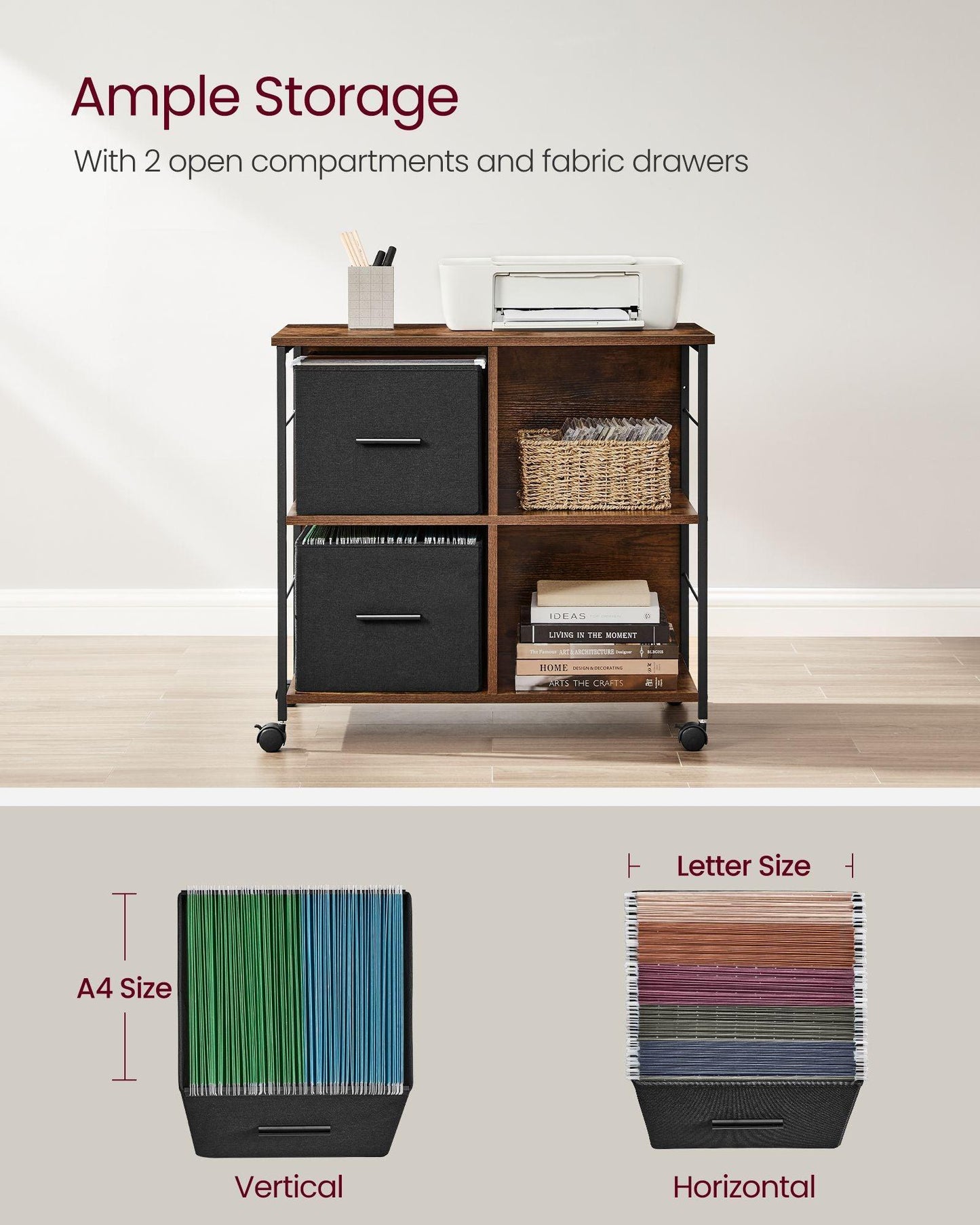 File Cabinet Brown and Black FredCo