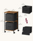 File Cabinet with 2 Drawers Rustic Brown and Ink Black FredCo